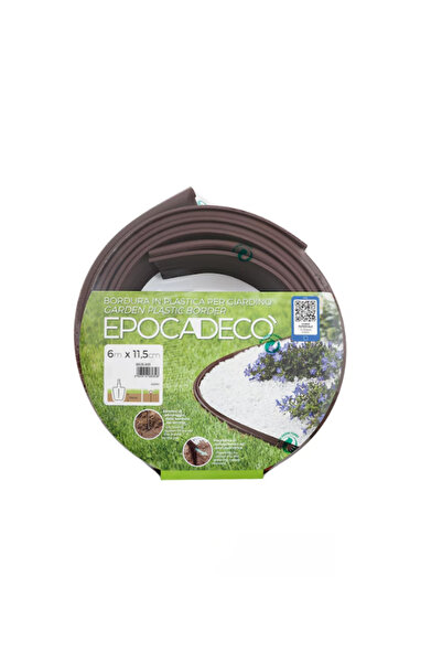 EPOCA Bordura pentru gradina Deco, plastic rezistent, 600 x 11,5 cm, Maro