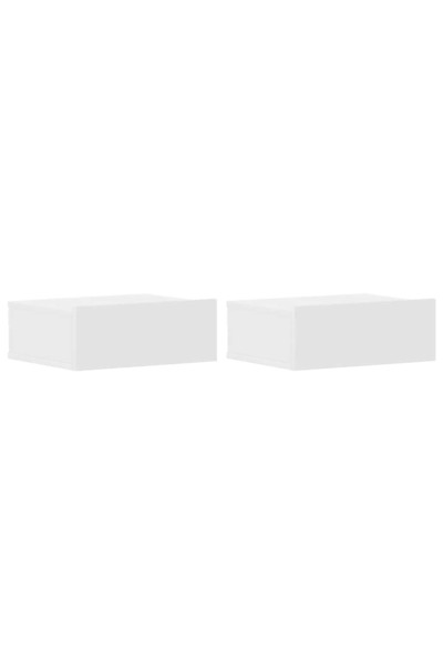 vidaxl Noptiere suspendate, 2 buc., alb, 40x30x15 cm, lemn prelucrat