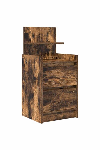 vidaxl Noptiera cu 2 sertare stejar afumat 38x34x80 cm