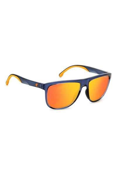 Carrera 2047T/S Rectangular Sunglasses — Blue Frame with Orange-Red Mirrored ...