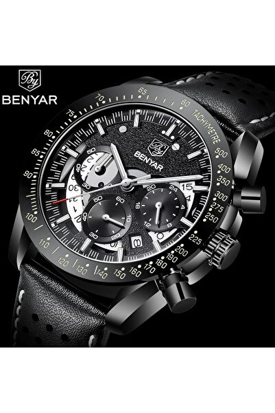 Benyar Watches for Men Luxury Quartz Water Resistant Watch Men's Chronograph ...