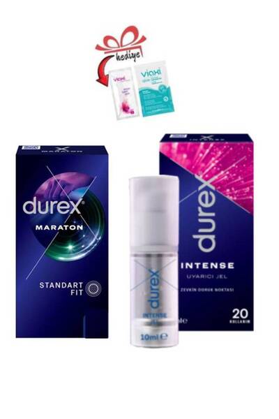 Durex Intense 20 Kullanımlık Kadın Uyarıcılı Jel-Maraton 5'li Geciktiricili P...