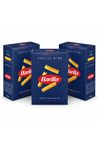 Barilla Set de 3 x Fusilli N ° 98 Paste, 500 g, paste din grâu dur, timp de g...