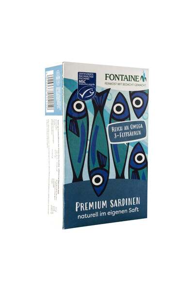 Fontaine Sardine premium în suc propriu, 120g