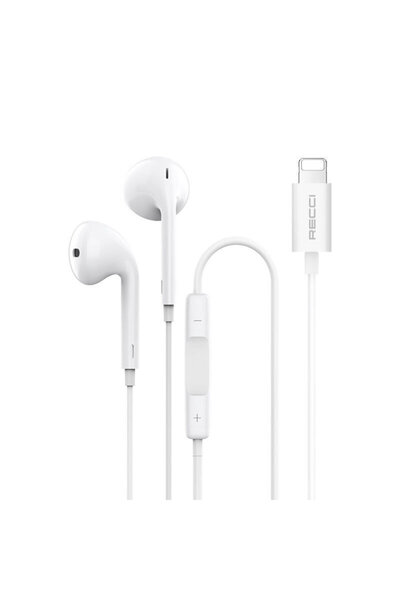Recci Rep-l 28 Ενδοωτικά ακουστικά handsfree με βύσμα Lightning Λευκά