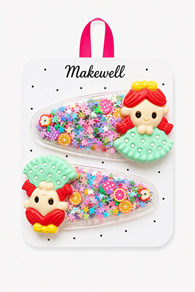 MakeWell Girl's Mermaid Figured Water-Glittered Side Clip – Colorful Star Hai...