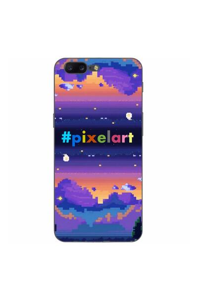 OEM Husa compatibila cu OnePlus 5 Silicon Gel Tpu Model Pixel Art Peisaj
