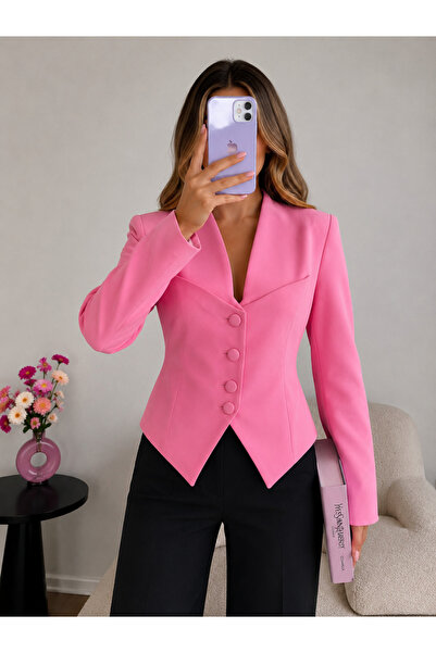 Ekim Store Belden Oturtmalı Bağlamalı Crop Blazer Ceket