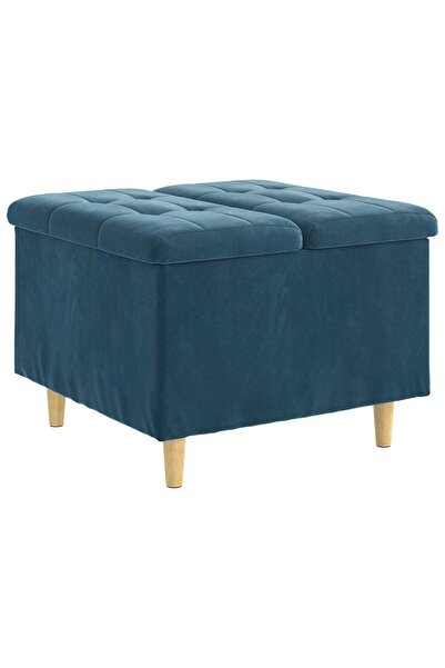 vidaxl Ottomană de depozitare albastru 60 x 60 x 45 cm Catifea