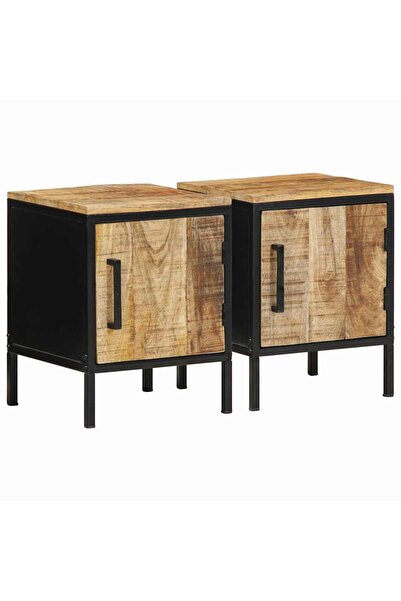 vidaxl Dulap de noapte 2 pcs Maro și negru 30 x 30 x 40 cm