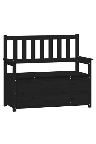 vidaxl Bancă, negru, 112,5x51,5x96,5 cm, lemn masiv de pin