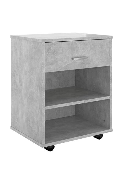 vidaxl Wardrobe with wheels, concrete grey, 46x36x59 cm, chipboard