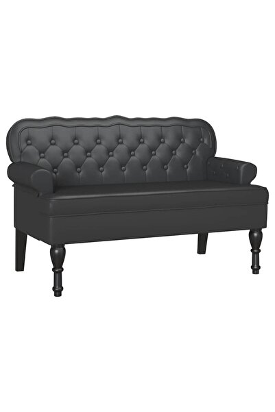 vidaxl Bancă Chesterfield Negru 119,5 x 64,5 x 75 cm Piele artificială