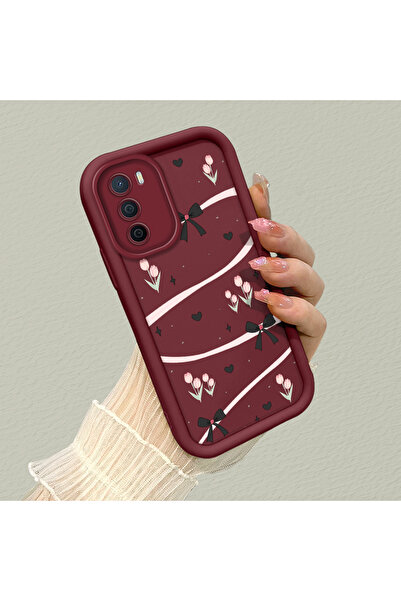 PATTERNOVA Oppo A16/A16S Uyumlu Yüksek Kaliteli Kurdele Sade Kılıf, Ferah Sti...
