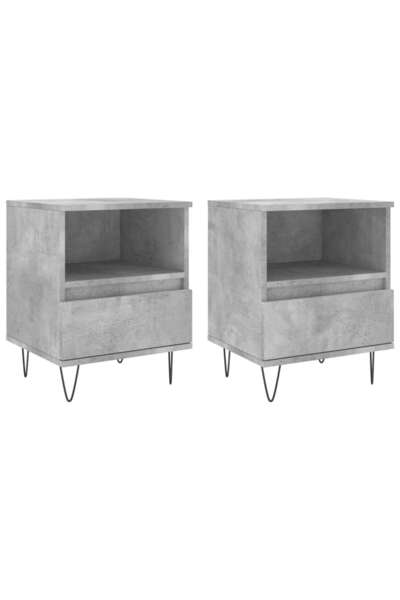 vidaxl Noptiere, 2 buc., gri beton, 40x35x50 cm, lemn compozit