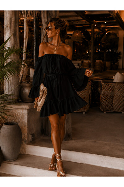 NA ADDESIGN Bohemian Spanish Style Loose Dress Black and White Color Option
