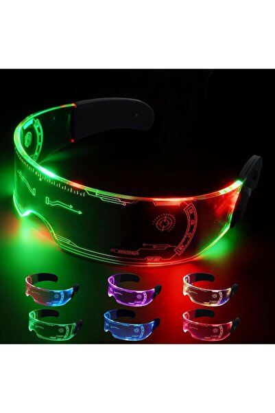 Arabest Cyberpunk LED Visor Glasses,7 Colors,4 Modes,Futuristic Light Up Eyew...