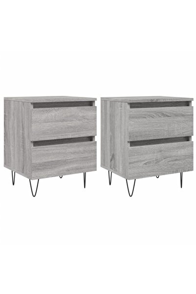 vidaxl Noptiere, 2 buc., gri sonoma, 40x35x50 cm, lemn compozit