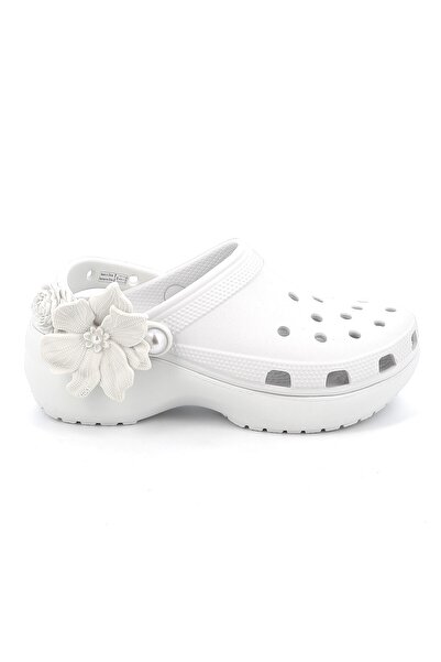 Crocs Γυναικείο Σαμπό Classic Platform Bouquet Clog Ανατομικό Χρώματος Γκρι 2...
