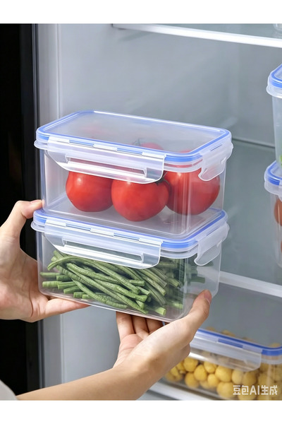 Zorix 4-Piece Set of Simple-Style Refrigerator Containers with Lids: Transpar...