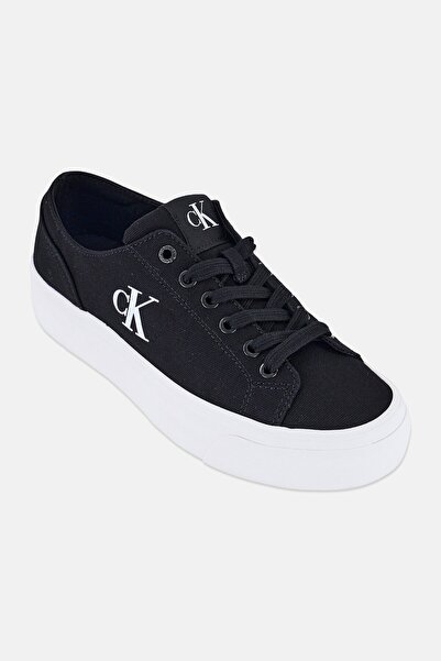 Calvin Klein Jeans Women Vulc Flatforn Low Lace Up Sneakers, Black