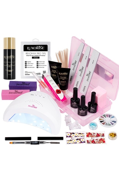 LUXORISE Happy Nails Комплект полигел с лампа # 07 + Подаръчна кутия с отделения