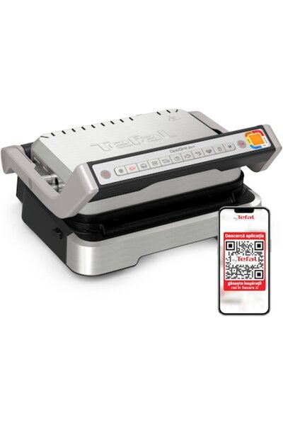 TEFAL OptiGrill 2 în 1 GC773D30 Grătar electric, 2100W, 9 programe automate, ...