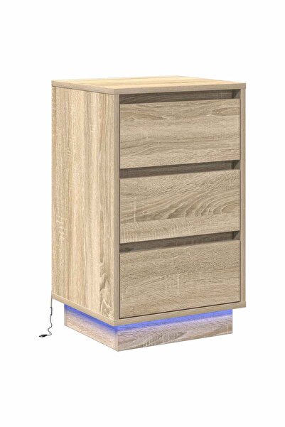 vidaxl Dulap de noapte Stejar Sonoma 39 x 34,5 x 65 cm Lemn compozit