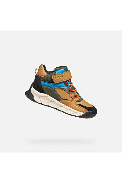 Geox Pantofi de gleznă pentru băieți, de culoare maro deschis, Flexyper PRO