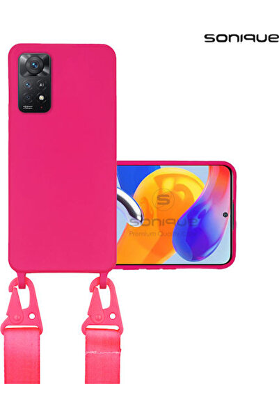 Other Sonique Πίσω Θήκη Σιλικόνης 0.5mm με Λουράκι Φούξια (Redmi Note 11 Pro ...