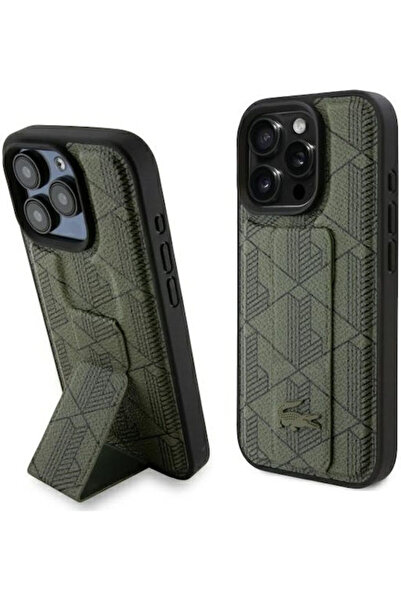 Lacoste Θήκη Πλάτης Grip Stand Μονόχρωμη Πλαστική / Σιλικόνη Χακί για iPhone ...
