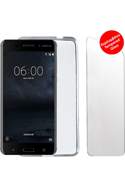 Other Volte-Tel Πίσω Κάλυμμα Σιλικόνης 0.3mm Σετ με Γυαλί Λευκό (Nokia 6) Κωδ...