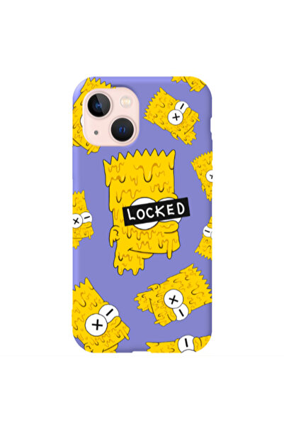 Other Apple iPhone 13 Bart Simpson Purple Colored Silicone TPU Θήκη