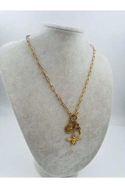 Bozhi Necklace Steel Gold Elegant Gift