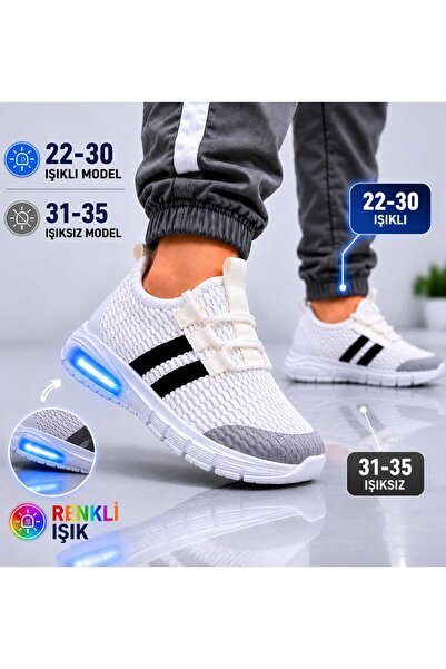 Slipcat Unisex Çocuk Işıklı Spor Ayakkabı Rahat Günlük Sneaker