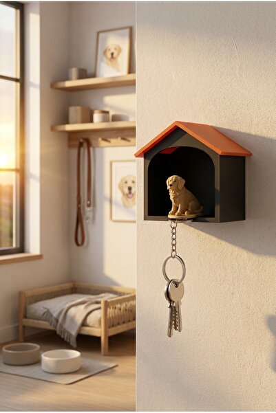 perim3d Black Color Shed Wall Key Holder – Detachable Set with Dog Figure