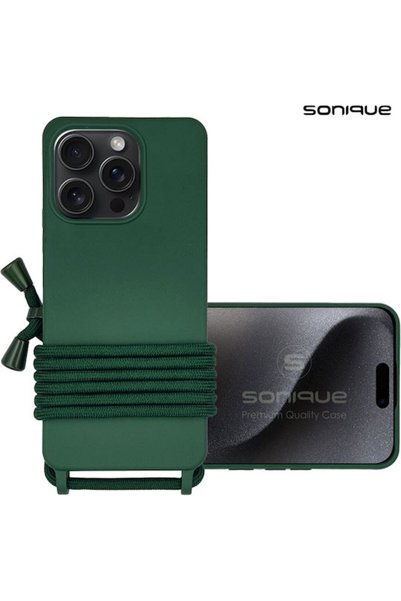 Other Silicone Case with Lanyard Carryhang Sonique Apple iPhone 16 Pro Dark G...