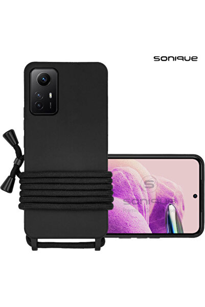 Other Sonique Πίσω Κάλυμμα Σιλικόνης 0.5mm με Λουράκι Μαύρο (Redmi Note 12S)