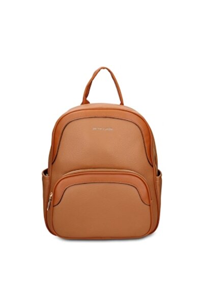 Pierre Cardin , Rucsac din piele ecologica cu bareta ajustabila, Maro cognac
