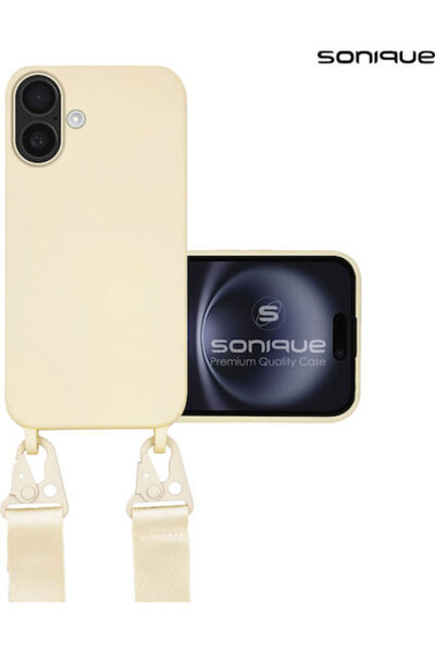 Other Silicone Case Strap Carryhang Sonique Apple iPhone 16 Plus Beige