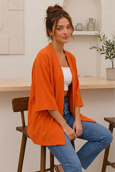 DEVRİMAY TEKSTİL Kimono Style Loose Cardigan Casual Thin Tunic Summer Oversiz...