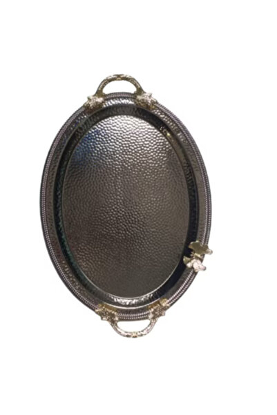 Osena Oval serving tray with handles Deco Art, 50 x 33 cm, Silver