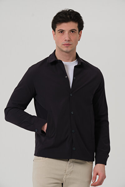 PIQUE Men's Coat Snap-Close Lycra Men's Overshirt Coat