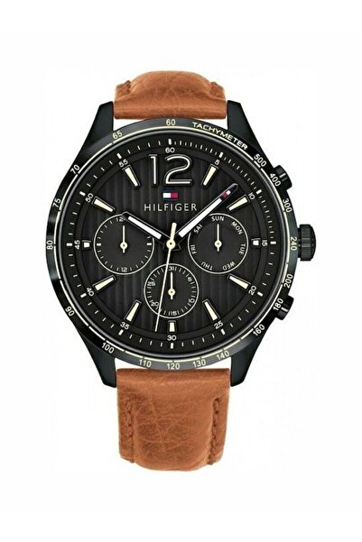 Tommy Hilfiger Gavin Ανδρικό Ρολόι 44mm Χρονογράφος Μπαταρίας με Καφέ Δερμάτι...