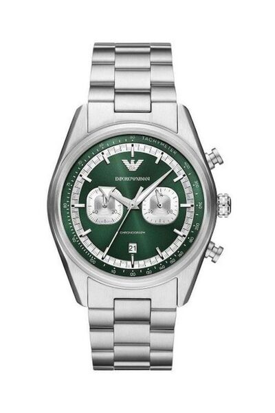 Emporio Armani Giovanni Ανδρικό Ρολόι Χρονογράφος Μπαταρίας με Ασημί Μεταλλικ...