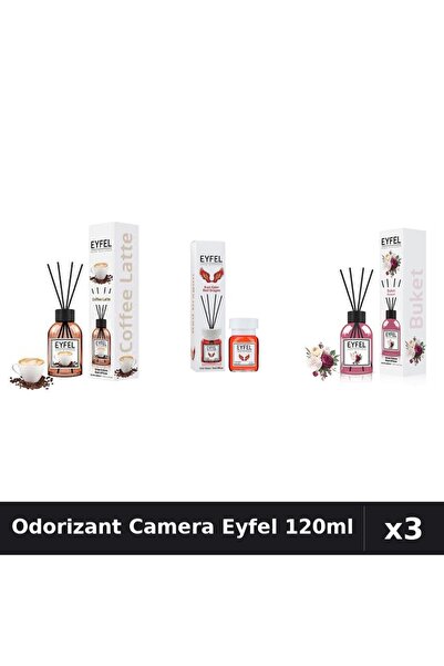 Eyfel Set 3 Odorizant Camera cu Betisoare - Cafea, Red Dragon, Bouquet 120ml