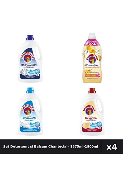 Chanteclair Set 4 Detergent Lichid Rufe 1575ml + Balsam 1800ml - Bicarbonat, ...