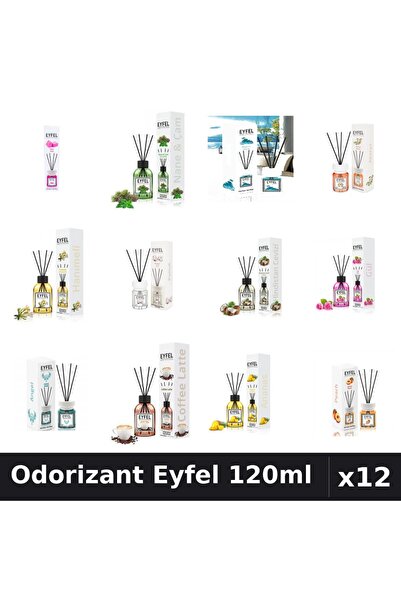 Eyfel Set 12 Odorizante Camera cu Betisoare - 12 Arome Asortate, 120ml