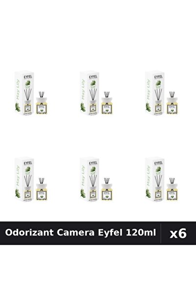 Eyfel Set 6 Odorizant Camera cu Betisoare - Lacramioare, Parfum Intens 120ml