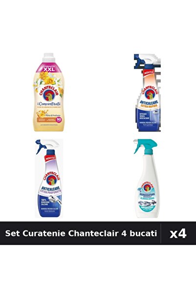Chanteclair Set 4 Curatenie - Balsam 1800ml, Degresant 625ml x2, Universal 600ml
